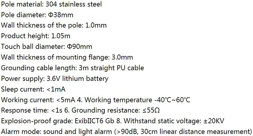 Specification of Static Discharger Releaser